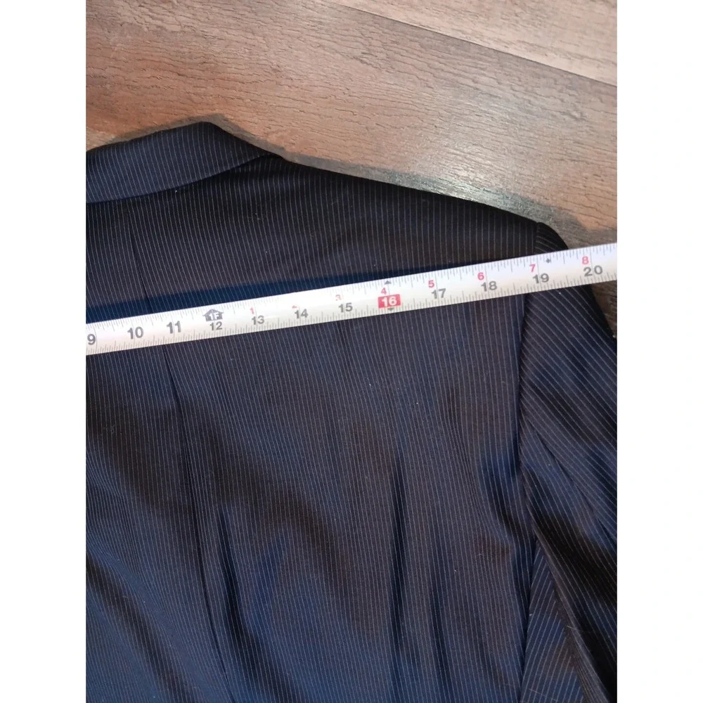 Calvin‎ Kleins 90s Wool Pin Striped Blue Blazer Three Button Professional  Mens